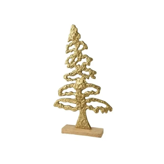 Boom mangohout l24.5b6.5h42cm goud, Decoris, tuincentrumoutlet.com