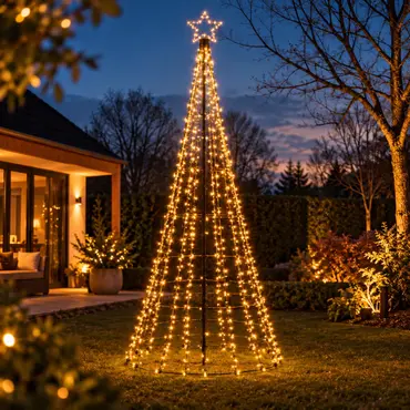 Boom met ster 480led d100h320cm cw, anna's collection, tuincentrumoutlet.com