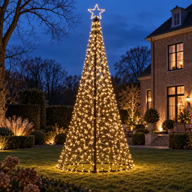 Boom met ster 836led d160h500cm cw, anna's collection, tuincentrumoutlet.com