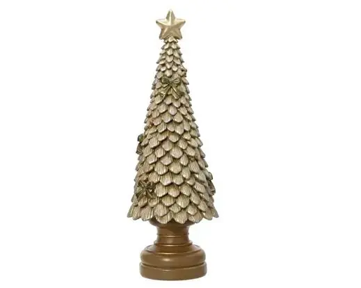 Boom polyresin l12b12h36cm goud, Decoris, tuincentrumoutlet.com