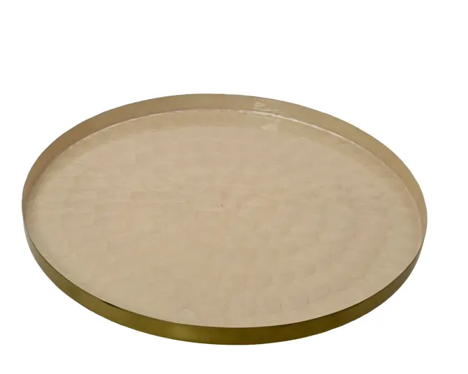 Bord ijzer d35h2cm ivoor, Decoris, Tuincentrumoutlet.com