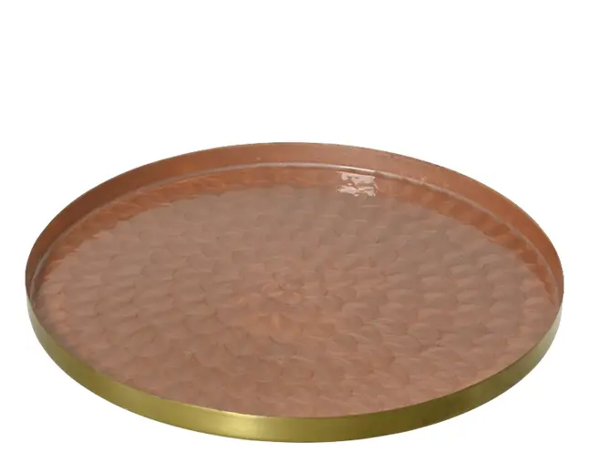 Bord ijzer d58h2cm koper, Decoris, Tuincentrumoutlet.com