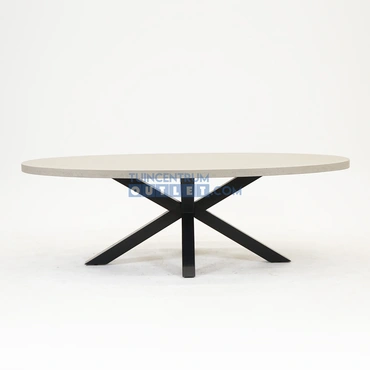 Brumby ovale tafel 240 x 115cm met metalen onderstel zwart, Eurofar, www.tuincentrumoutlet.com
