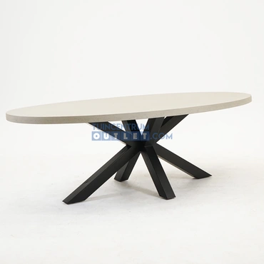 Brumby ovale tafel 240 x 115cm met metalen onderstel zwart, Eurofar, www.tuincentrumoutlet.com