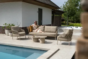 Calma loungeset 3-delig latte sfeer, 4 Seasons Outdoor, tuincentrumoutlet.com