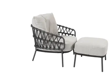 Calpi loungeset met salontafels en voetenbank stoel met voetenbank, 4 Seasons Outdoor, Tuincentrum Outlet