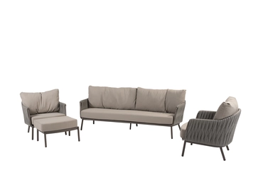 Cannes loungeset met voetenbankje, 4 Seasons Outdoor, tuincentrumoutlet.com