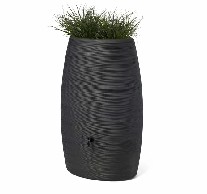 Regenton rib 400l zwart sfeer, Capi Europe, tuincentrumoutlet