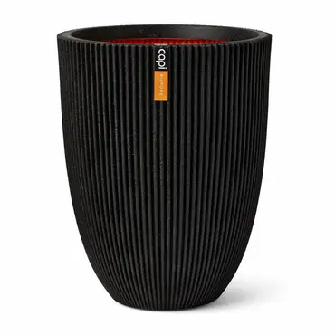 Vase elegant low Groove NL 46x58 black, Capi Europe, tuincentrumoutlet