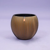 Capi Vaas bol groove d23h19cm zwart/goud