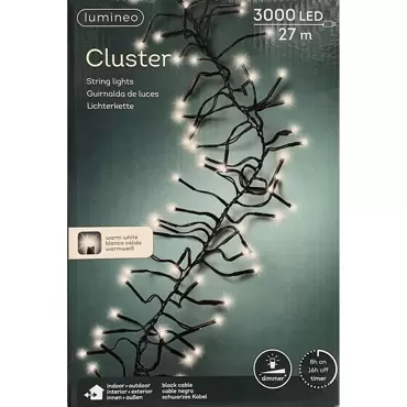 Led cluster l27m zwart warm wit, Lumiuneo, tuincentrumoutlet