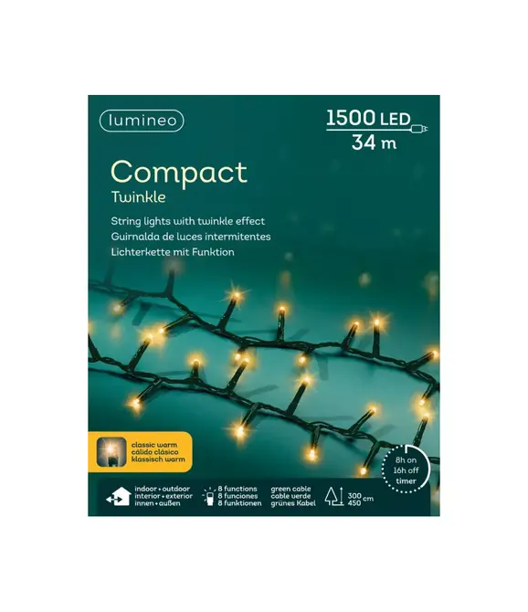 Compact twinkle led 34m-1500l k.wrm, lumineo, tuincentrumoutlet.com