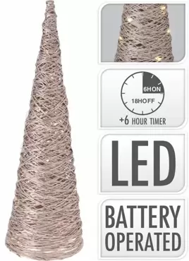 Cone met LED verlichting - 60 cm goud