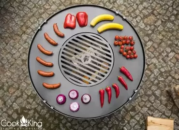 CookKing Grillplaat met rooster voor diverse vuurschalen ø82cm with grate 40cm - afbeelding 3