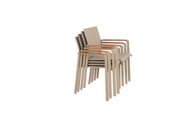 Cortina stacking chair latte stapelbaar, 4 Seasons Outdoor, tuincentrumoutlet.com