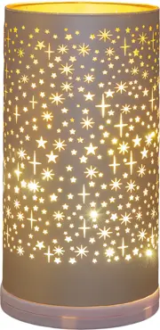 CYLINDER GLAS DRAAIEND LED BATTERIJ USB AANSLUITING 9X17CM CHAMPAGNE, ANNA'S collection, tuincentrumoutlet.com