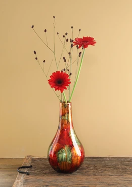 Dazzle vase Ø14 x h.26 ruby red sfeer, Ideas 4 Seasons, tuincentrumoutlet
