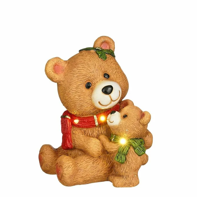 Deco beer led bo l24b22h32cm bruin, Mica Decorations, Tuincentrumoutlet.com