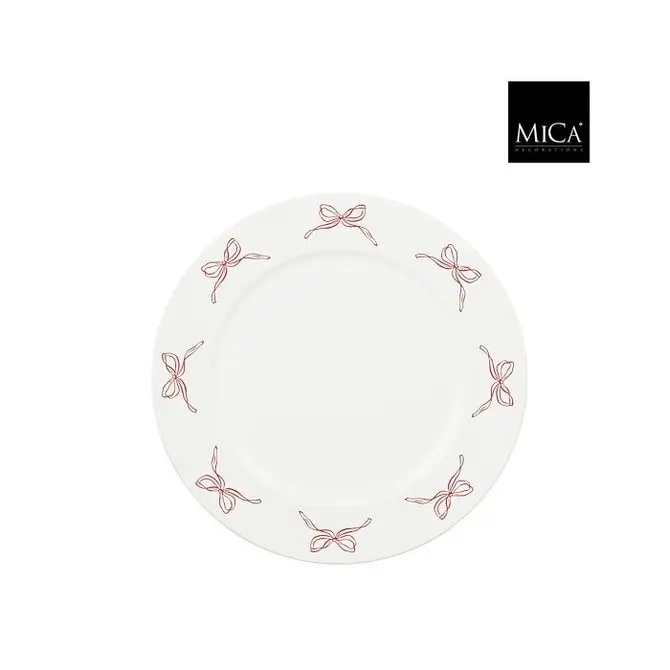 Deco bord strik d33h2cm wit, Mica Decorations, tuincentrumoutlet.com