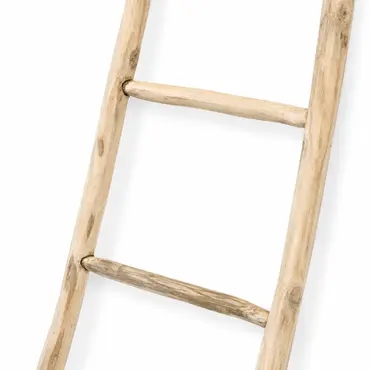 Deco ladder teak l35b55h160cm naturel detail, Van der Leeden, Tuincentrumoutlet
