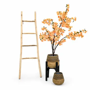 Deco ladder teak l35b55h160cm naturel sfeerfoto, Van der Leeden, Tuincentrumoutlet