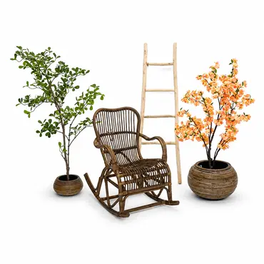 Deco ladder teak l35b55h160cm naturel sfeervol, Van der Leeden, Tuincentrumoutlet