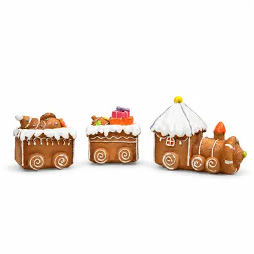 Deco peperkoektrein l37b14h9cm brn, house of seasons, tuincentrumoutlet.com