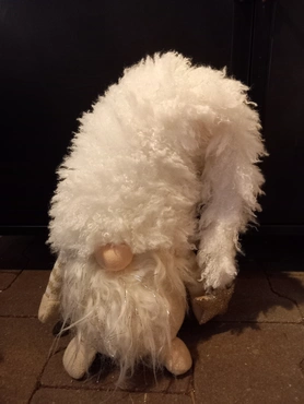 Decoratie gnoom l19b15h52cm wit