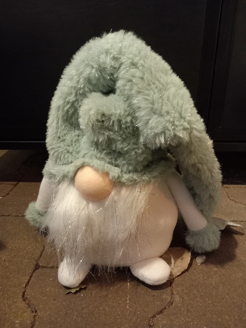 Decoratie gnoom l21b18h55cm groen - afbeelding 1