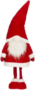 Decoratie gnoom l30b21h80cm rood