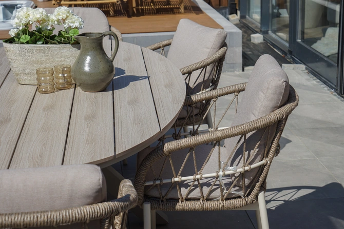 Dining Tuinstoel Dakota Bruin Aluminium Touw Stoel Buiten Vita Lux Outdoor Living - afbeelding 10