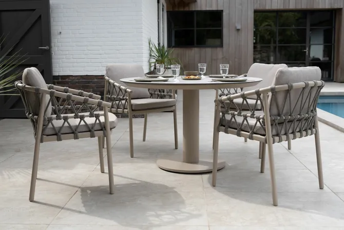 Dining Tuinstoel Piacenza Latte 4SO Kussens Lounge Stoel Buiten Eettafelstoel 4 Seasons Outdoor - afbeelding 5