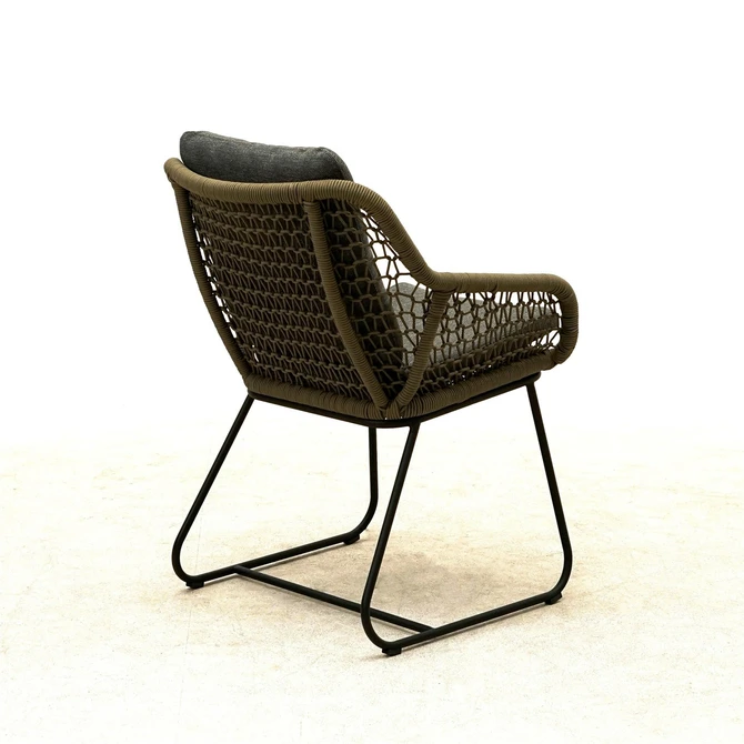 Dining Tuinstoel Portofino Olijf Groen Touw Stoel Buiten Vita achter, Vita, tuincentrumoutlet