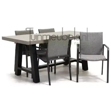 Tuinstoel Anzio dining light antracite met Cento tafel 180 cm, tuinmeubels.nl, foto 1