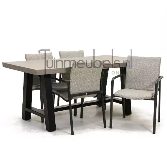 Tuinstoel Anzio dining soft grey met Cento tafel 180 cm, tuinmeubels.nl, foto 1