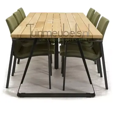 Tuinstoel Anzio dining Forest green met Basso 240 cm teaktafel, tuinmeubels.nl, foto 3