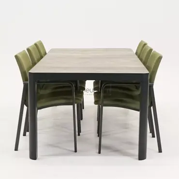 Tuinstoel Anzio dining Forest Green met Castilla negro 220 x 100 cm, tuinmeubels.nl, foto 3