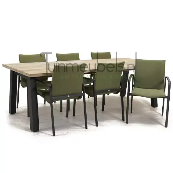 Tuinstoel Anzio dining Forest green met Derby 240 cm teaktafel, tuinmeubels.nl, foto 1