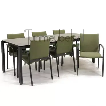 Tuinstoel Anzio dining Forest green met GOA HPL 220 cm donker grijs, tuinmeubels.nl, foto 1