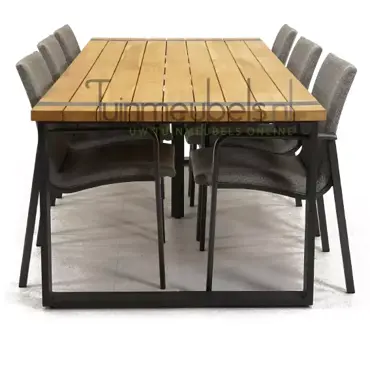 Tuinstoel Anzio dining Light Antracite met Alto 240 cm teaktafel, tuinmeubels.nl, foto 3