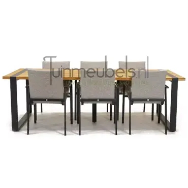 Tuinstoel Anzio dining Soft grey met Alto 240 cm teaktafel, tuinmeubels.nl, foto 2