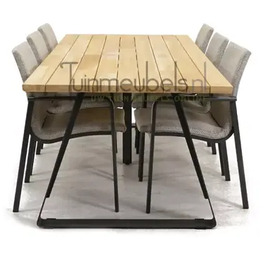 Tuinstoel Anzio dining Soft grey met Basso 240 cm teaktafel, tuinmeubels.nl, foto 3