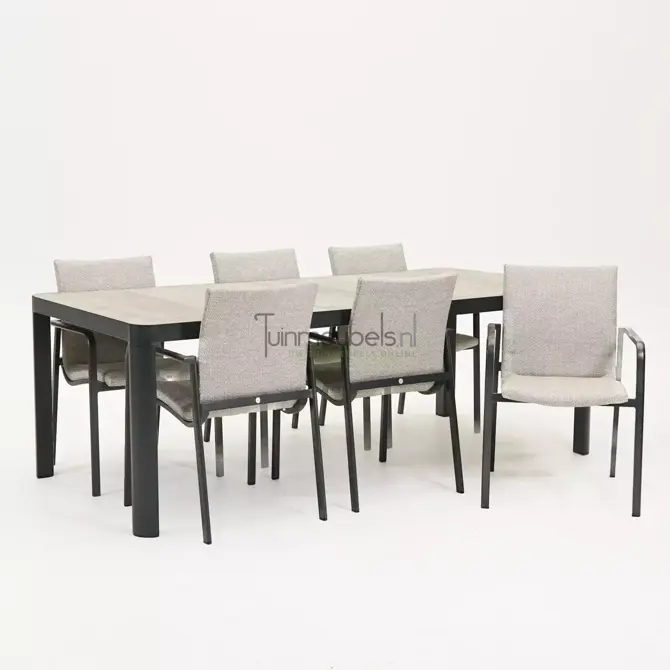 Tuinstoel Anzio dining Soft Grey met Castilla negro 220 x 100 cm, tuinmeubels.nl, foto 1