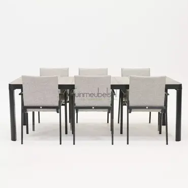 Tuinstoel Anzio dining Soft Grey met Castilla negro 220 x 100 cm, tuinmeubels.nl, foto 2