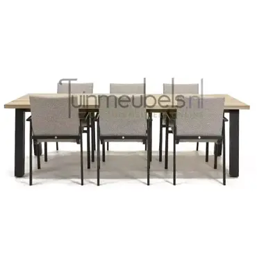 Tuinstoel Anzio dining Soft grey met Derby 240 cm teaktafel, tuinmeubels.nl, foto 2