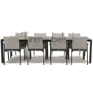 Tuinstoel Anzio dining Soft grey met GOA HPL 280 cm donker grijs, tuinmeubels.nl, foto 2