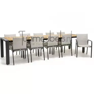 Tuinstoel Anzio soft grey 8 stoelen met rialto hout tafel 262 x 329 cm, tuinmeubels.nl, foto 4