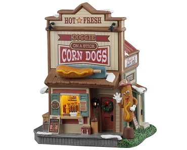 Doggie on a stick corn dogs, Lemax, tuincentrumoutlet.com