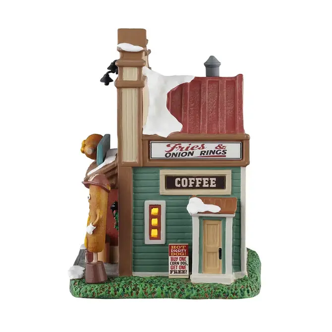 Doggie on a stick corn dogs zijkant, Lemax, tuincentrumoutlet.com