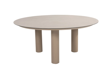 Donato Ø160 cm met 6x Puglia low dining latte tafel, 4 Seasons Outdoor, tuincentrumoutlet.com